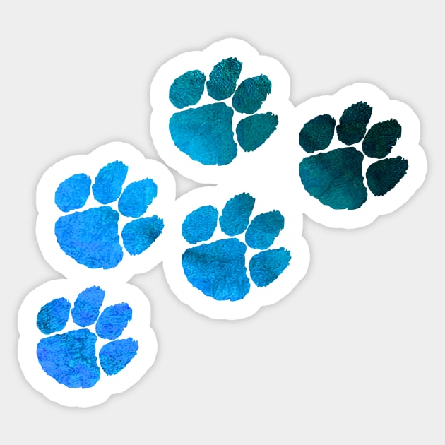 Blue Pawprints Design Sticker by StylishTayla